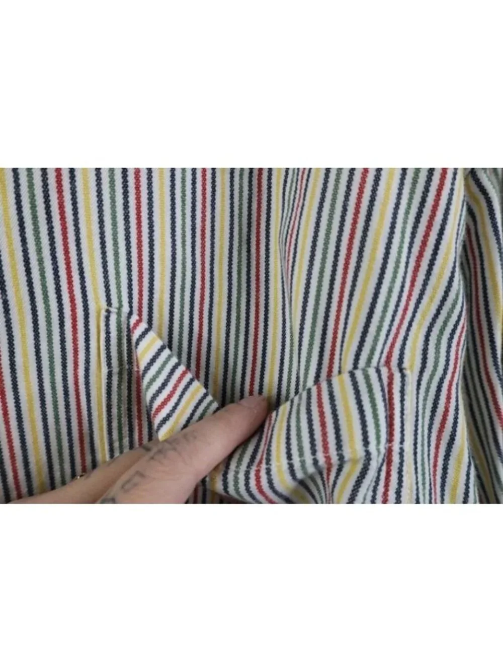 Vtg 90s Streetwear Mens Medium Rainbow Striped Short Sleeve Button Down Shirt